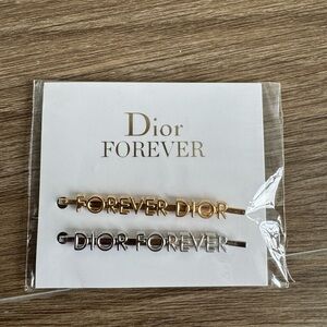 Dior Forever Logo Hair Clips - Gold & Silver